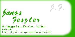 janos feszler business card